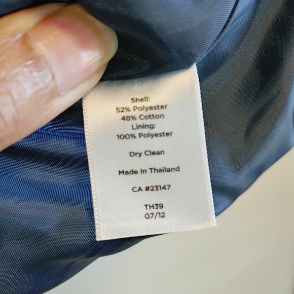 Talbots Blue Polka Dot Textured Cropped Jacket Plus Size 14WP Career Office - Picture 8 of 9